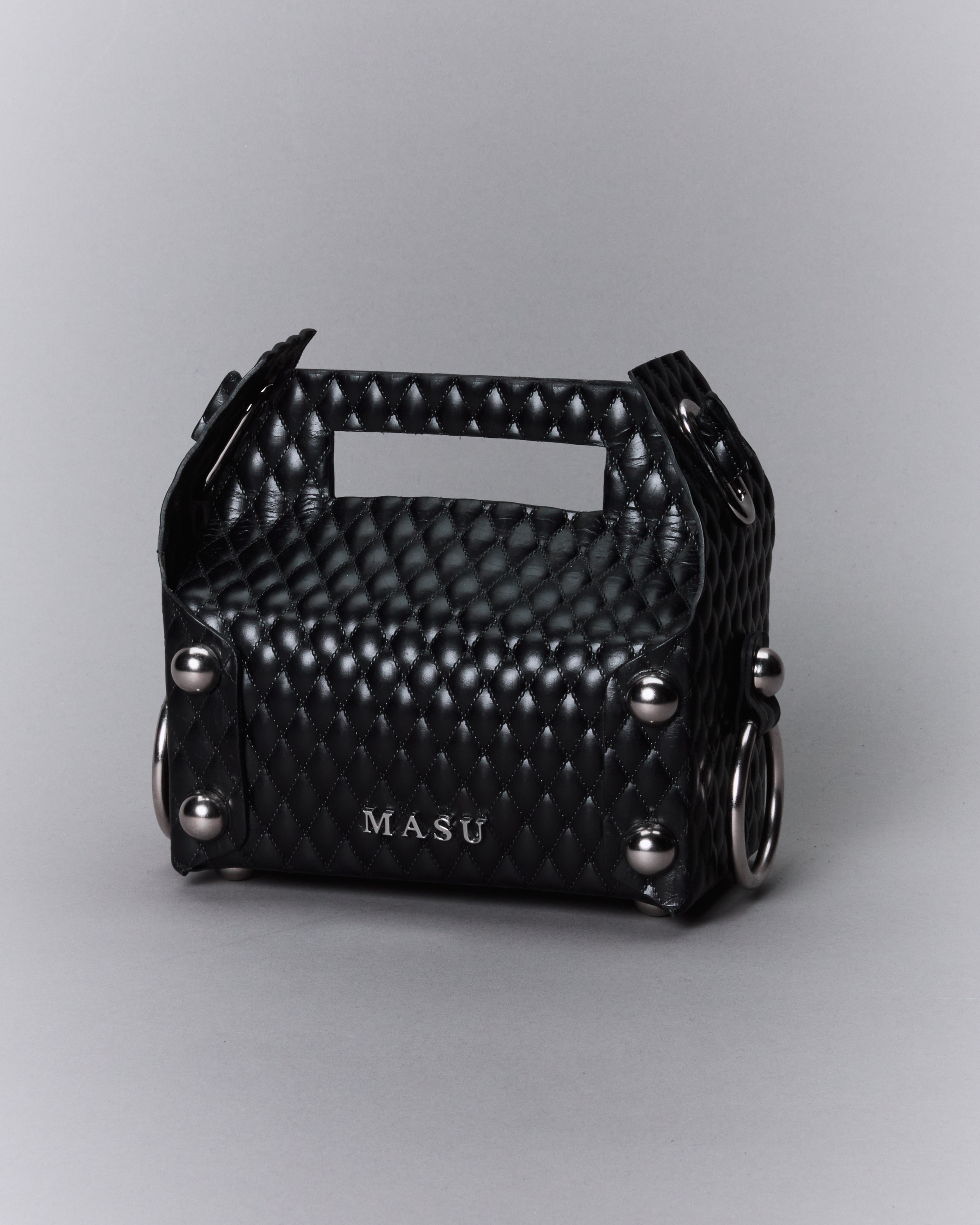 バッグ MASU 24aw LEATHER CAKE BAG LARGE BLACK MASU】LEATHER CAKE BAG -Amanojak.