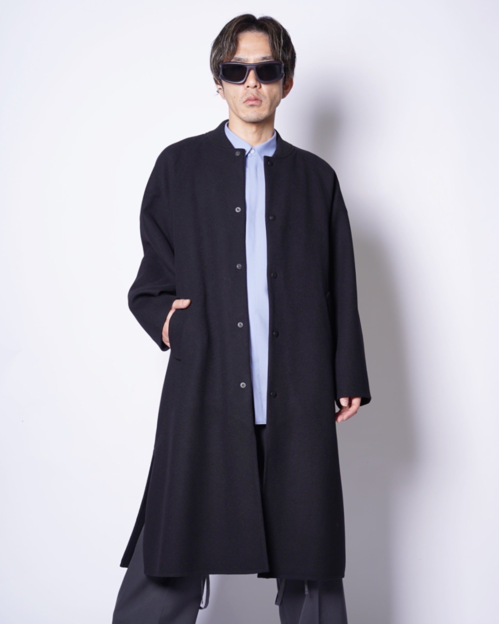 08sircus】Wool melton double face rever stadium coat (UNISEX