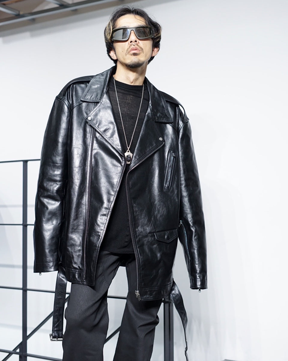 EKAM ドレープライダース EKAM ブラックレザージャケット Mサイズ EKAM