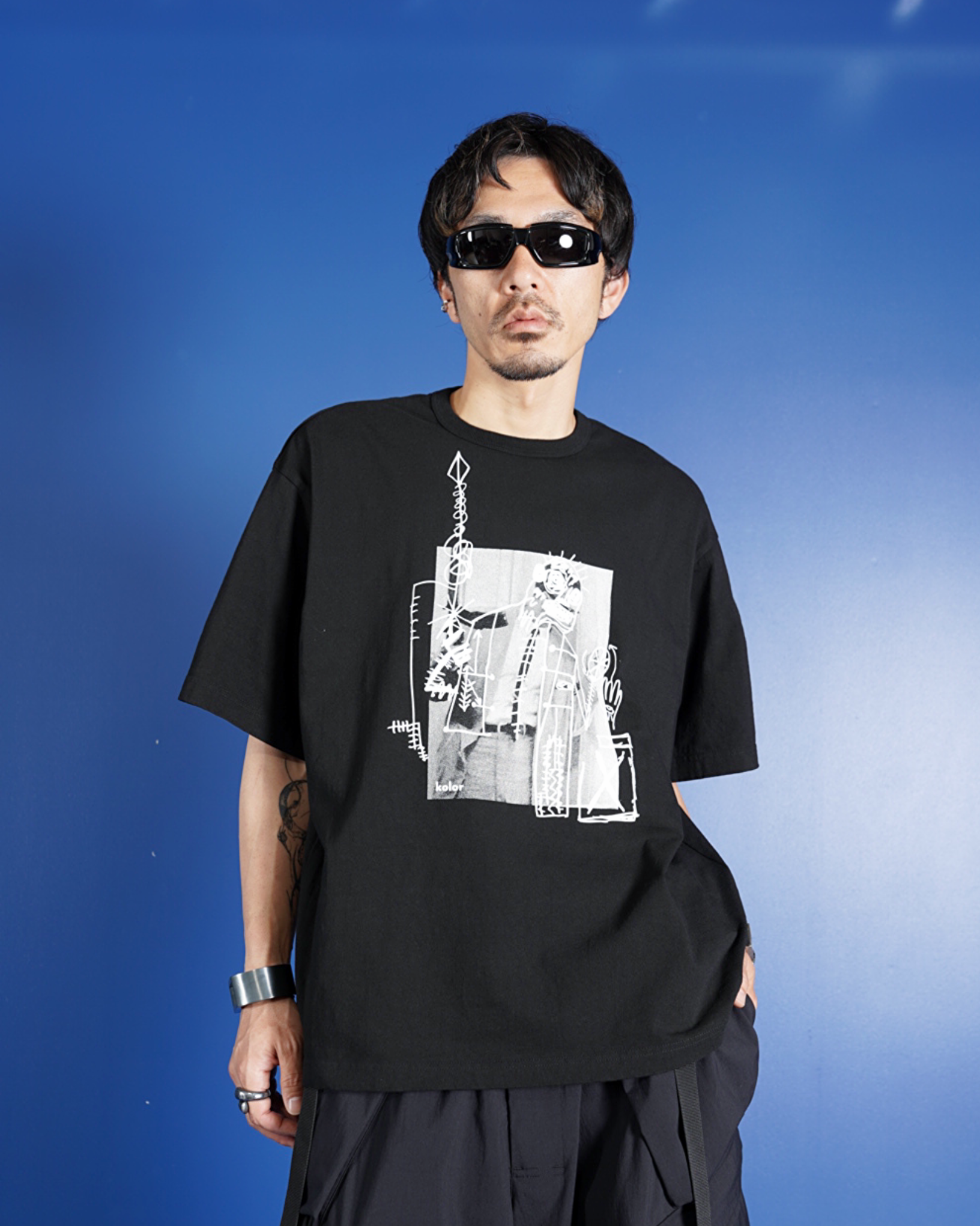 【試着のみ】PLAN C　アートグラフィックカットソー　Tシャツ　Sサイズ 試着のみ】PLAN C アートグラフィックカットソー Tシャツ S