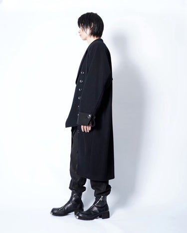 【Yohji Yamamoto POUR HOMME】<br>AIRY MOSSER RAGLAN COAT