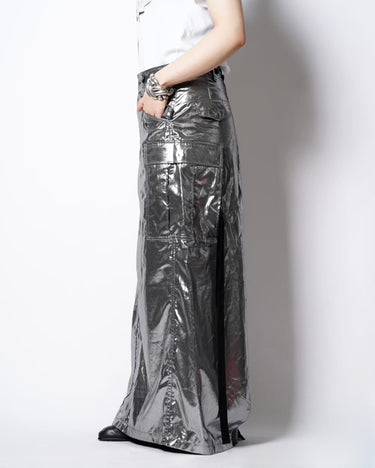 【JUNYA WATANABE】<br>SILVER PRINTED CARGO SKIRT