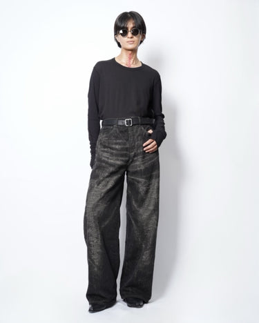 【TAAKK】<br>JACQUARD TAAKK DENIM WIDE PANTS