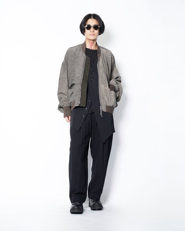 【ZIGGY CHEN】<br>DROP-CROTCHED TAPERED TROUSERS