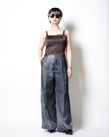 【SATORU SASAKI】<br>PRINT SINGLE TUCK WIDE TROUSER