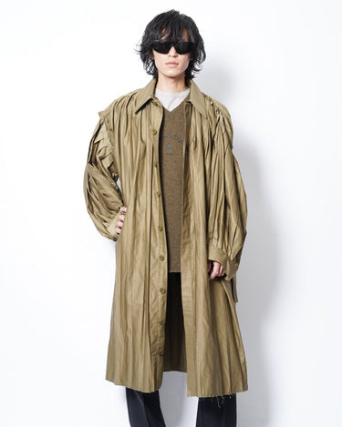 【MM6】<br>プリーツ<br>ステンカラーコート