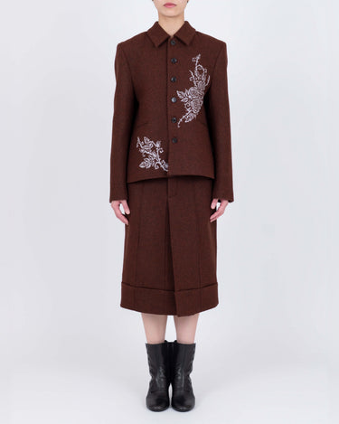 26AW予約受付中<br>【VIVIANO】<br>Pli Creux Jacket -Rose Cross Stitch-