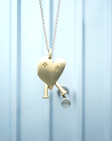 [PARTS OF FOUR]<br> Heart Boy Necklace (Z2430-1-MR+MA) Brass