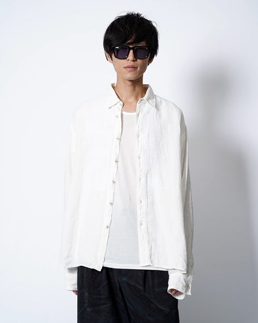 受注生産アイテム<br>期間限定受注受付中(7月31日～8月2日まで)<br>【kiminori morishita】<br>Sashiko Hand-Embroidered Khadi Shirt