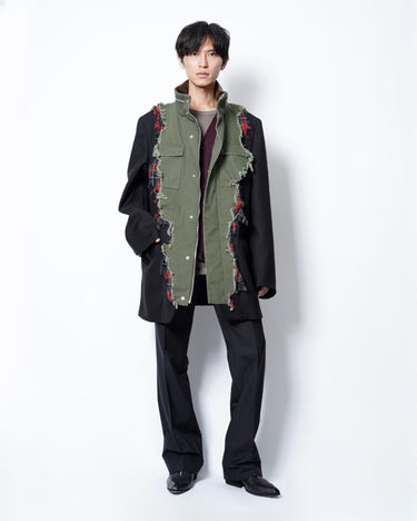 26AW予約受付中<br>【kolor】<br>MILITARY BLOUSON DOCKING TAILORED JACKET