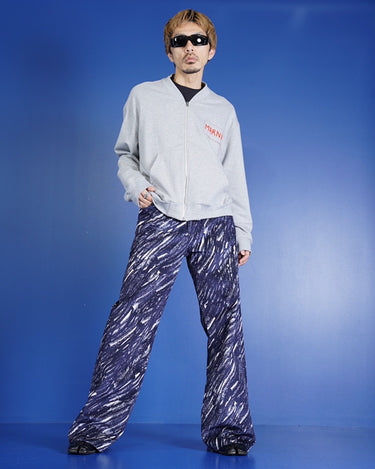 [MARNI]<br>Marble Printed Velvet Flare Trouser