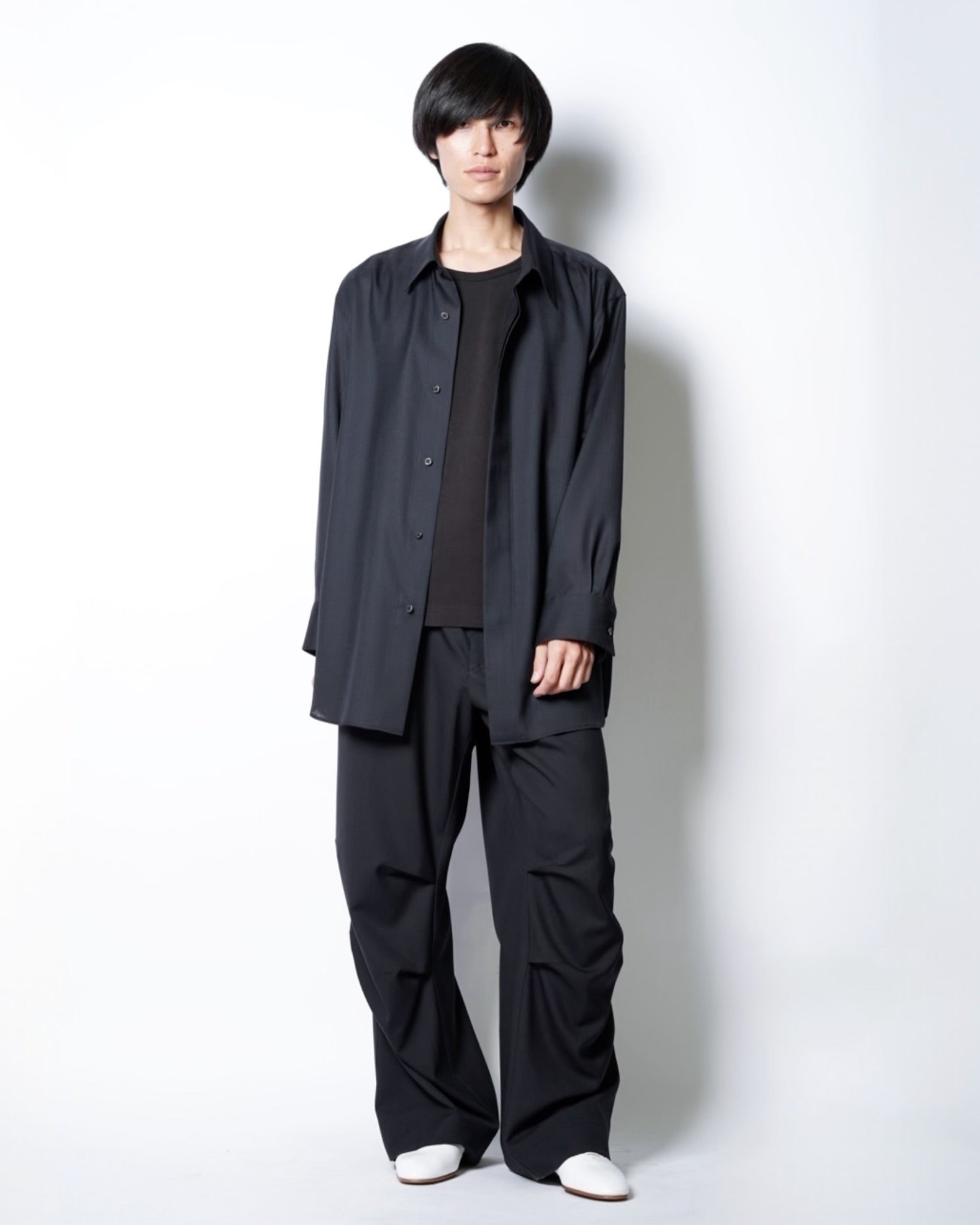 overcoat シャツサイズ2 桜井着 OVERCOAT】Oversized Light Wool Shirt -Amanojak.