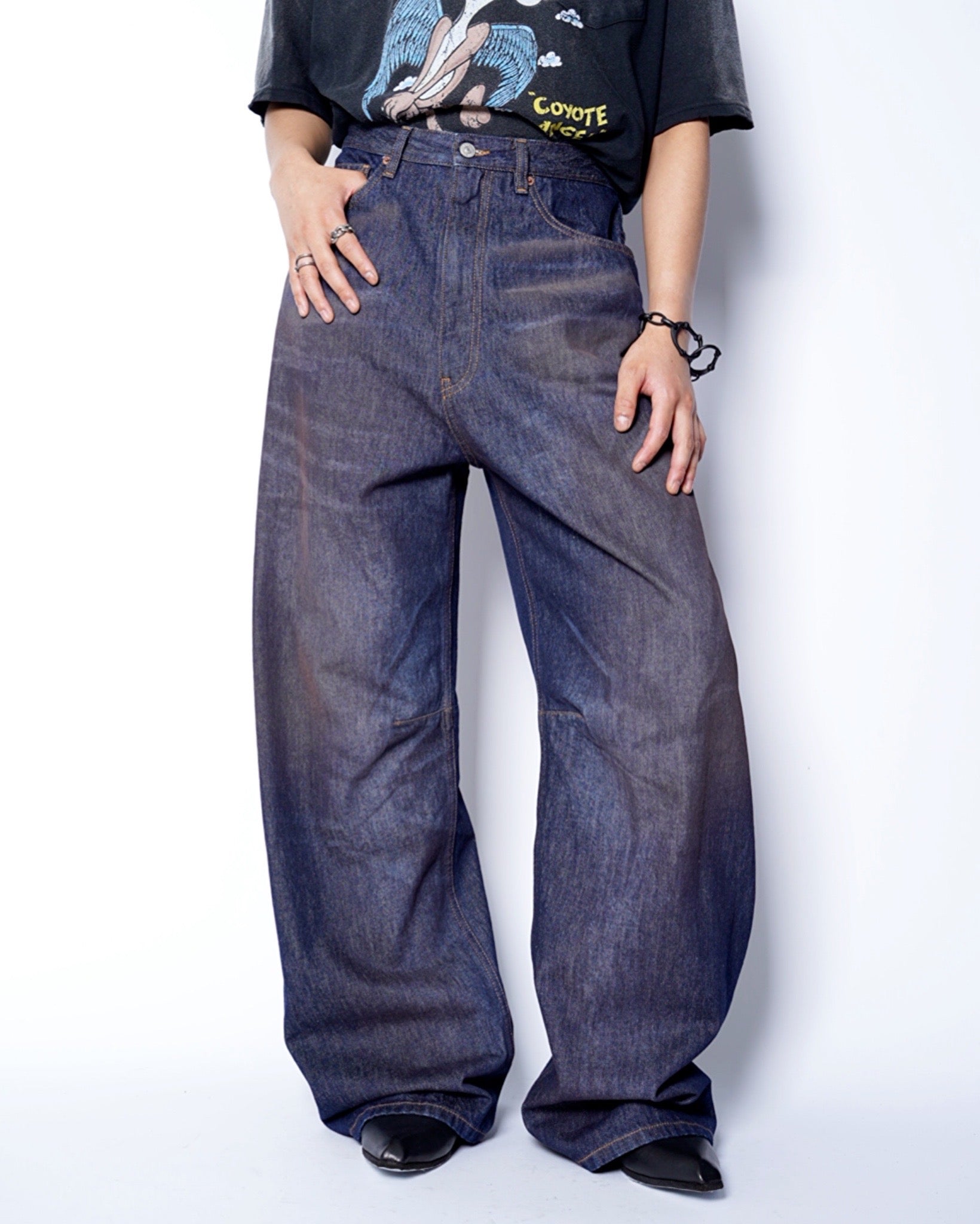 MM6】KNEE TUCK DENIM PANTS-Amanojak.