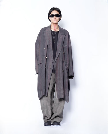 [ZIGGY CHEN]<br>DOUBLE BREASTED ASYMMETRIC COAT
