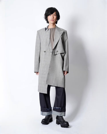 [MARINA YEE]<br>"Luke"<br>Fold coat<br>-Glen check-