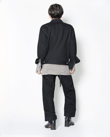 【MARINA YEE】<br>"DEAN JACK" REWORKED DENIM JACKET (BLACK)