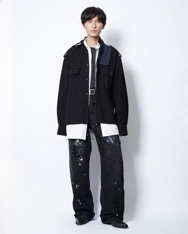 26AW予約受付中<br>【kolor】<br>DAMAGED DOUBLE KNEE PANTS