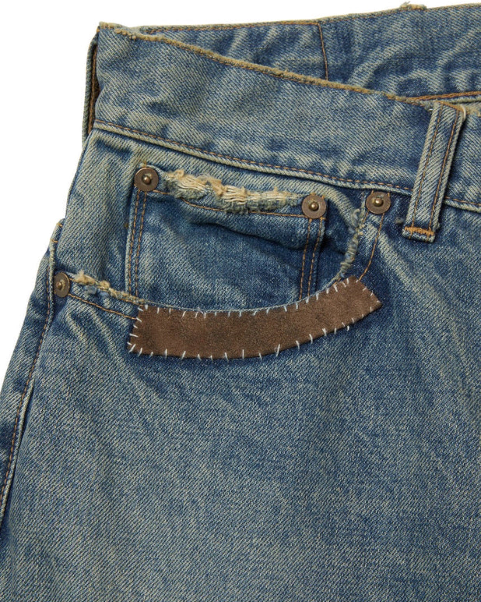kolor / BEACON(カラービーコン)STUDS DAMAGE DENIM PANTS-Amanojak.