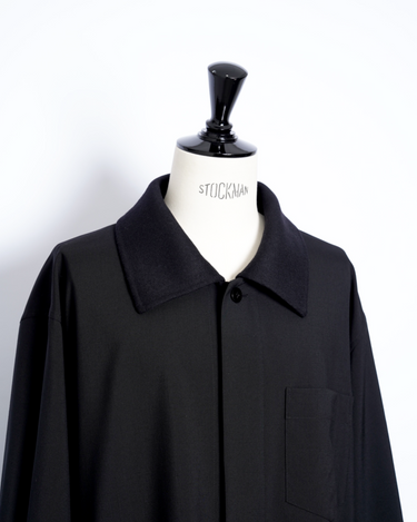 OVERCOAT】OVERSIZED SHIRT JACKET WITH REMOVABLE COLLAR IN WOOL OVERCOAT】OVERSIZED SHIRT JACKET WITH REMOVABLE COLLAR IN WOOL