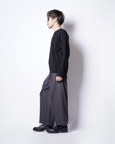 【BATONER】<br>SUPER HIGH TWIST WOOL CREW NECK