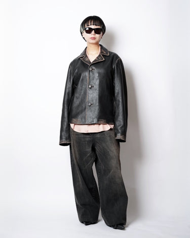 【MM6】<br>AGING LAMBLEATHER JACKET (UNISEX)