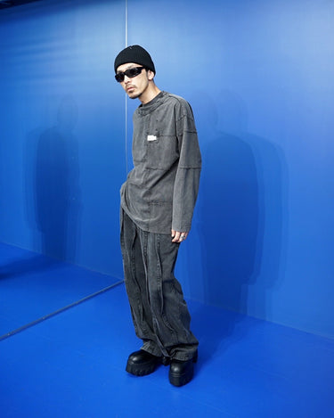 【Feng Chen Wang】<br>DECONSTRUCTION<br>WASHED LONG-SLEEVE SHIRT