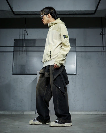【STONE ISLAND】<br>NYLON/FLEECE<br>COMBINATION HOODIE