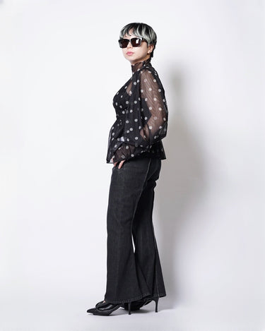 【VIVIANO】<br>A POIS TULLE CHEMISETTE