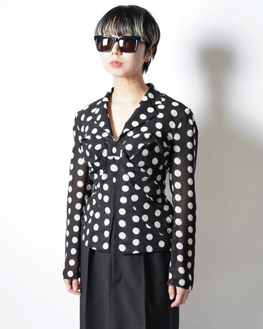 【JUNYA WATANABE】<br>SHEER DOT TAILORED LAPEL SHIRTS