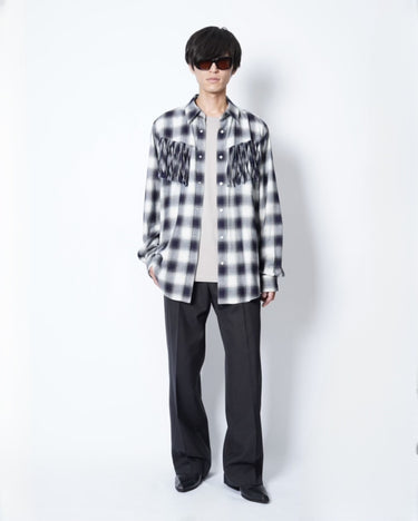 【TOGA ARCHIVES】<br>OMBRE CHECK FRINGE SHIRT
