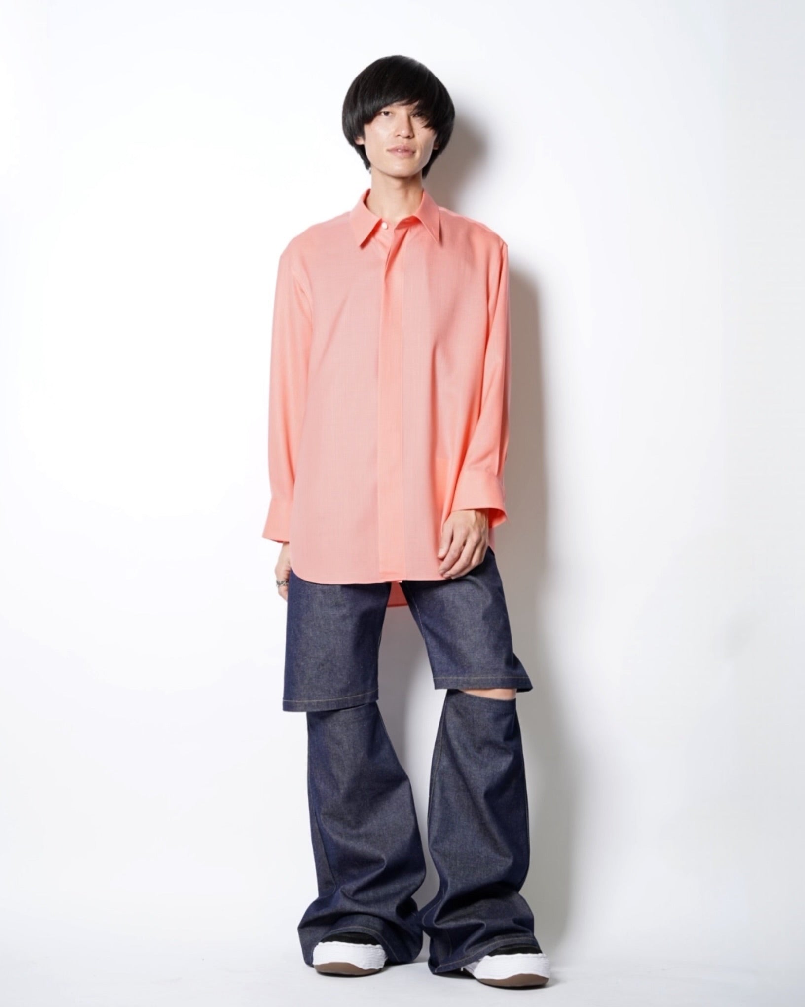OVERCOAT】Oversized Light Wool Shirt -Amanojak.