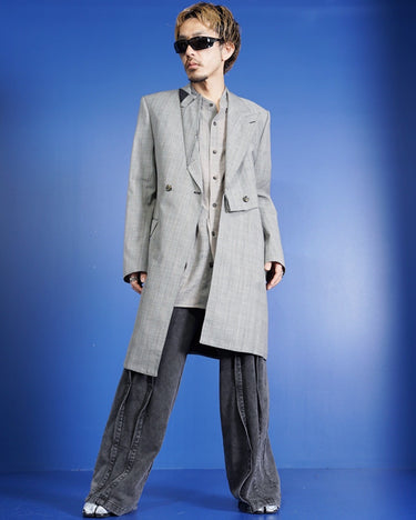 【MARINA YEE】<br>"LUKE"<br>FOLD COAT<br>-GLEN CHECK-