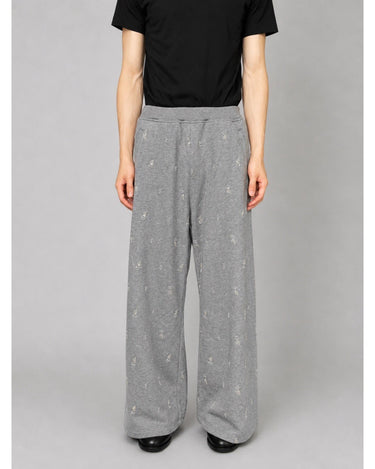 27SS予約受付中<br>【TAAKK】<br>BEAD EMBROIDERY JERSEY Sweat Wide Pants