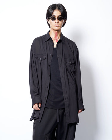 【Yohji Yamamoto POUR HOMME】<br>3 FLAP ASYMMETRY BLOUSE