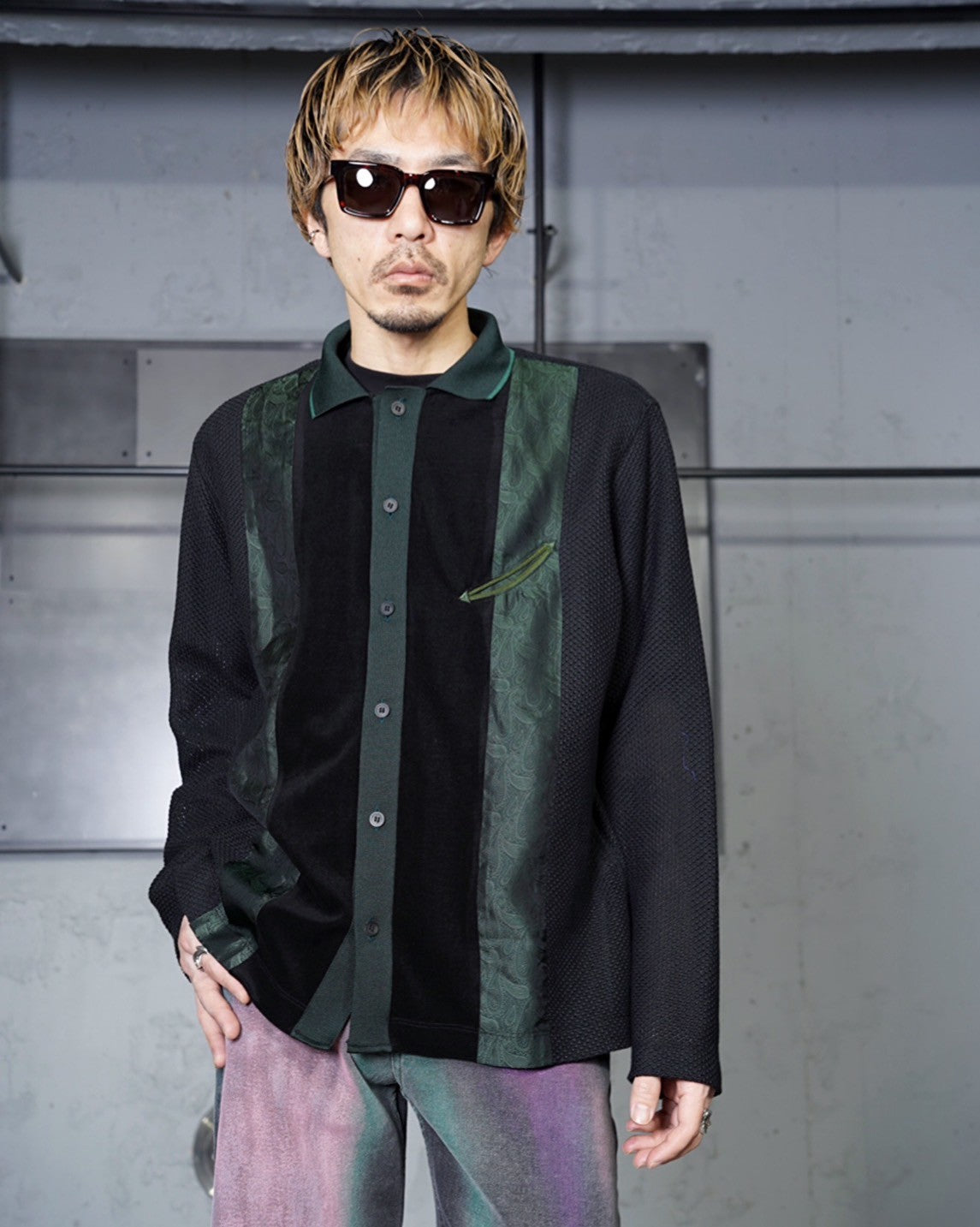 TOGA ARCHIVES】Raschel mesh shirt L/S - Amanojak