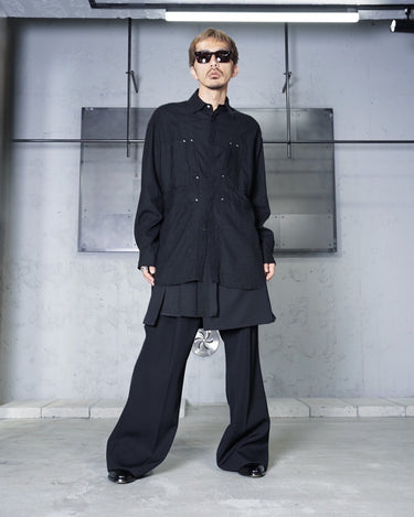 【SUBLATIONS】 <br>HEAVY WOOL<br>GABARDINE<br>FLARE EASY<br>TROUSERS