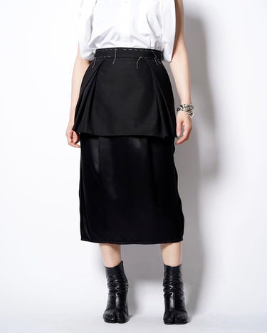 【Maison Margiela 1,10】<br>DECONSTRUCTED<br>SILK LINING WOOL SKIRT