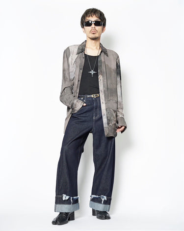 【MARINA YEE】<br>"DEAN BLUE" OVERSIZED JEANS TROUSERS (INDIGO WASH)