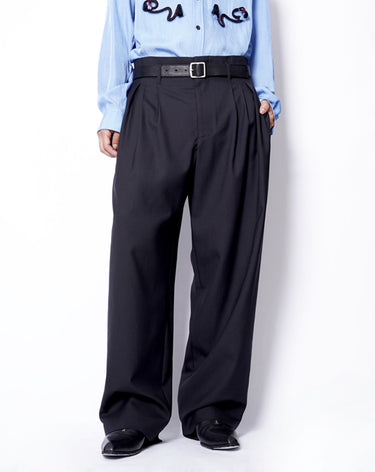【OVERCOAT】<br>5 Tuck Trouser in Wool Tropical