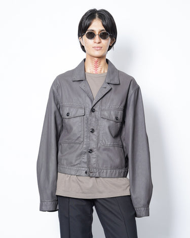 【LEMAIRE】<br>TRUCKER JACKET -SHINY COATED MEDIUM DENIM-