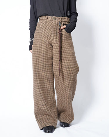 【SONG FOR THE MUTE】<br>WIDE LEG PANT<br>-MELTON HOUNDSTOOTH-