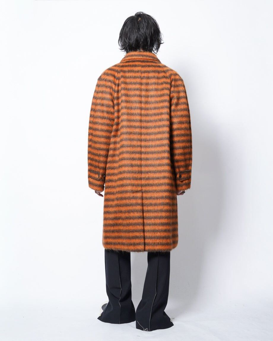 MARNI(マルニ)-ボーダーモヘア ステンカラーコート-Amanojak.