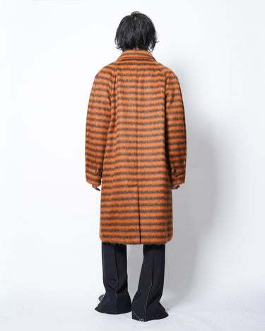 【MARNI】<br>ボーダーモヘヤ<br>ステンカラーコート