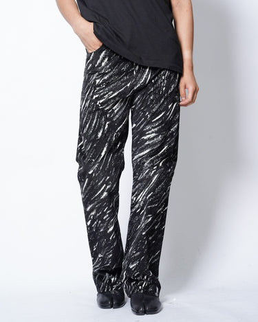 【MARNI】<br>MARBLE PRINTED VELVET STRAIGHT TROUSER