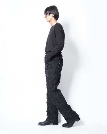 【SONG FOR THE MUTE】<br>LONG WORK PANT -DISTRESSED EMBROIDERED FLORAL-