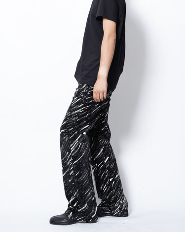 【MARNI】<br>MARBLE PRINTED VELVET STRAIGHT TROUSER