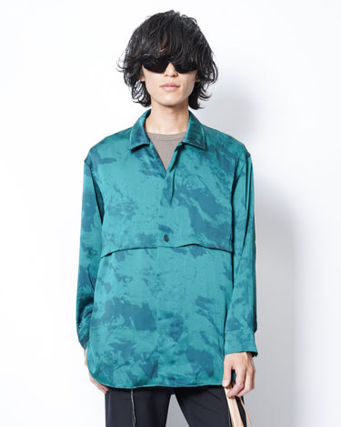 【08sircus】<br>ビンテージサテン<br>ハーフトーン<br>レイヤードシャツ