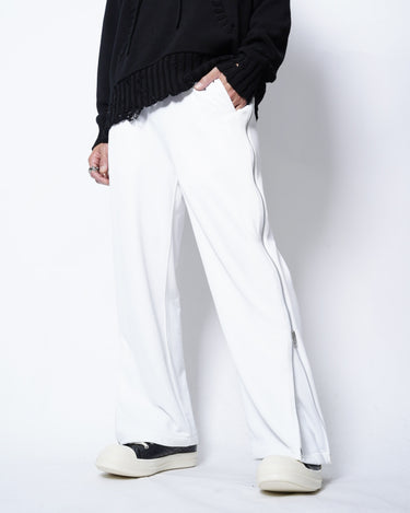 【08sircus】<br> Fine poly×organic cotton pile side zip pants (UNISEX)