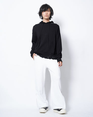 【08sircus】<br> Fine poly×organic cotton pile side zip pants (UNISEX)