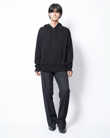 【MARNI】<br>DESTROY COTTON KNIT HOODIE